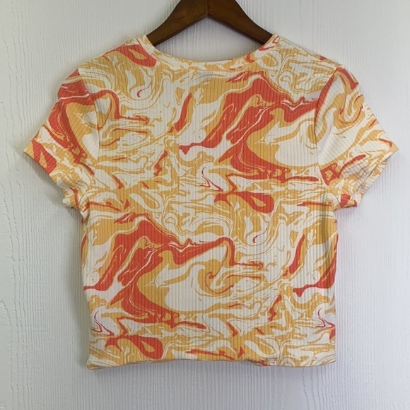 Wild Fable - Tie Dye Orange Swirl  Ribbed Crop Top Size XXL - Picture 5 of 6
